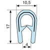 Rubber Edge protector profile PVC/Steel black 2565 L=100
